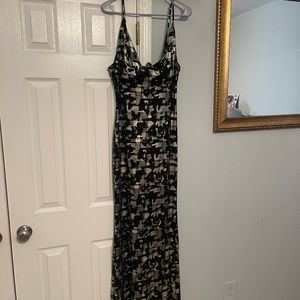 Gold/black evening gown